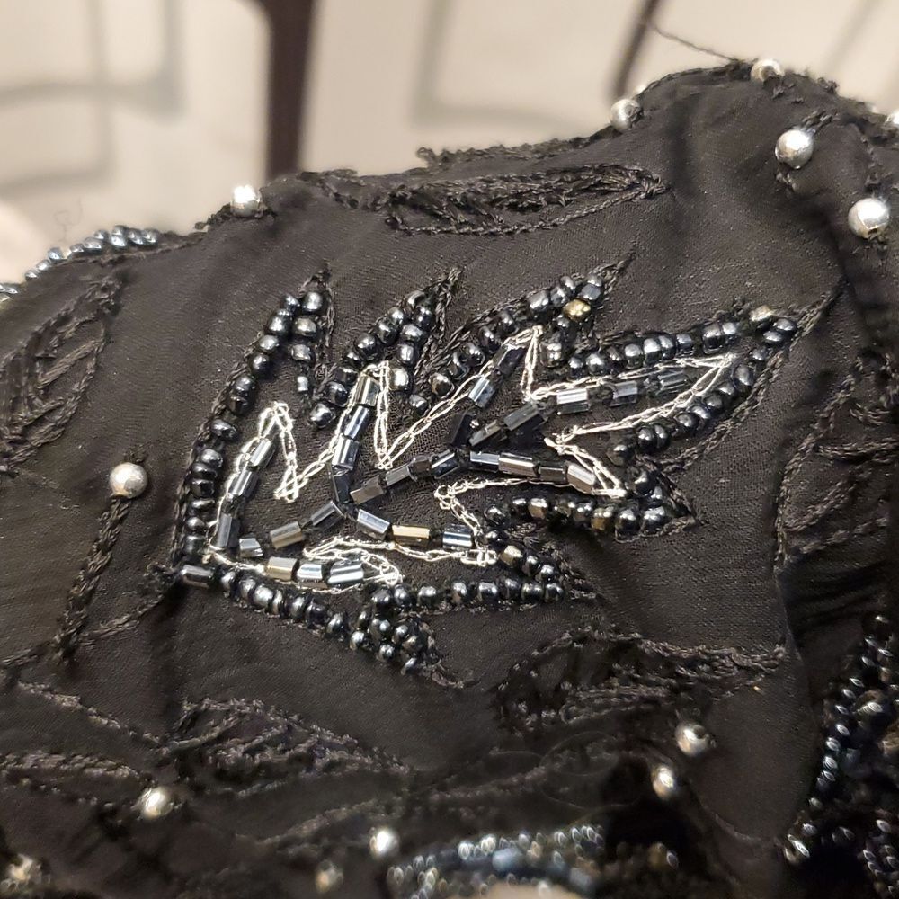 Black Leaf Pattern Long Coat - image 14